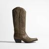 Donkergroene leren cowboylaarzen - limited edition