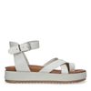 Off white leren plateau sandalen