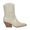 Off white leren cowboylaarsjes met croco detail