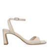 Latte leren sandalen met rechte hak
