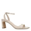 Latte leren sandalen met rechte hak