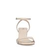 Latte leren sandalen met rechte hak