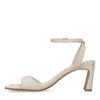 Latte leren sandalen met rechte hak
