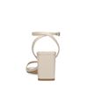Latte leren sandalen met rechte hak