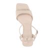 Latte leren sandalen met rechte hak