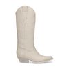 Off white leren cowboylaarzen met stiksels