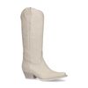 Off white leren cowboylaarzen met stiksels