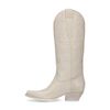 Off white leren cowboylaarzen met stiksels