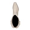 Off white leren cowboylaarzen met stiksels