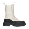 Off white leren chelsea boots met zwarte zool