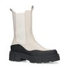 Off white leren chelsea boots met zwarte zool