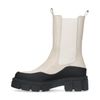 Off white leren chelsea boots met zwarte zool
