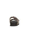 Leren latte slippers met sierstiksels