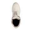 Off white leren veterboots met imitatiebont