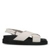 Off white leren plateau sandalen met gekruiste banden