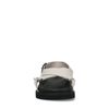 Off white leren plateau sandalen met gekruiste banden