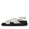 Off white leren plateau sandalen met gekruiste banden