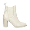 Off white leren chelsea boots met hak