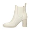 Off white leren chelsea boots met hak