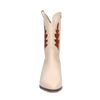 Off white cowboy enkellaarsjes met metallic oranje details