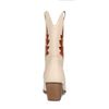 Off white cowboy enkellaarsjes met metallic oranje details