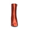 Oranje metallic enkellaarsjes met hak