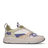 Groene dad sneakers met paarse en goudkleurige details