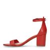 Rode sandalen met hak