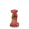 Rode sandalen met hak met studs