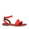 Rode sandalen met ruffles