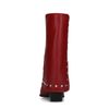 Rode leren laarzen met zilverkleurige studs