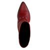 Rode leren laarzen met zilverkleurige studs