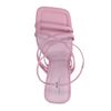 Roze hak sandalen met bandjes en carré neus