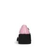 Roze leren loafers met hak