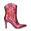 Roze western enkellaarsjes met naaldhak