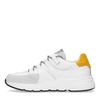 Witte dad sneakers met okergeel detail