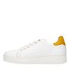 Witte sneakers met geel detail