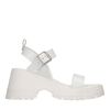 Witte leren chunky sandalen
