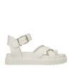 Witte leren plateau sandalen