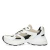 Witte marathon sneakers met zwarte glitter details