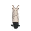 Off white leren cowboylaarzen met zwarte sierstiksels