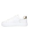 Witte leren sneakers met goudkleurig detail