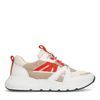 Witte sneakers met oranje details