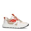 Witte sneakers met oranje details