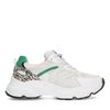 Witte chunky dot sneakers met groene details