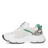 Witte chunky dot sneakers met groene details