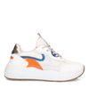 Witte leren sneakers met oranje details
