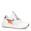 Witte leren sneakers met oranje details