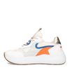 Witte leren sneakers met oranje details