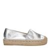Zilveren leren platform espadrilles